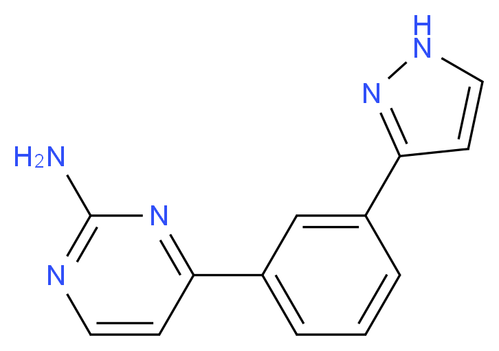 4-[3-(1H-pyrazol-3-yl)phenyl]-2-pyrimidinamine_分子结构_CAS_)
