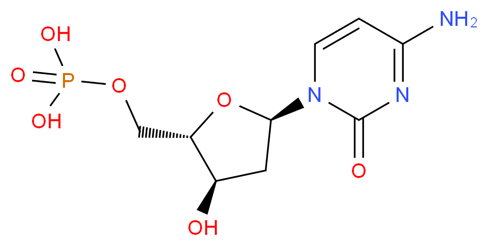 {[(2S,3R,5R)-5-(4-amino-2-oxo-1,2-dihydropyrimidin-1-yl)-3-hydroxyoxolan-2-yl]methoxy}phosphonic acid_分子结构_CAS_1032-65-1