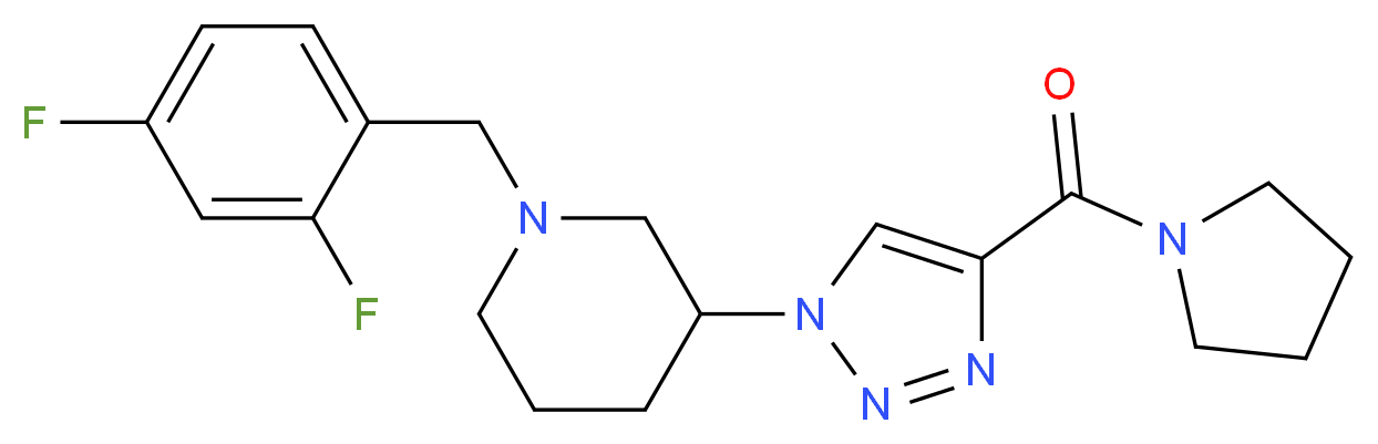 1-(2,4-difluorobenzyl)-3-[4-(1-pyrrolidinylcarbonyl)-1H-1,2,3-triazol-1-yl]piperidine_分子结构_CAS_)
