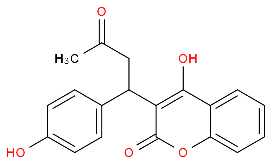 4-hydroxy-3-[1-(4-hydroxyphenyl)-3-oxobutyl]-2H-chromen-2-one_分子结构_CAS_24579-14-4