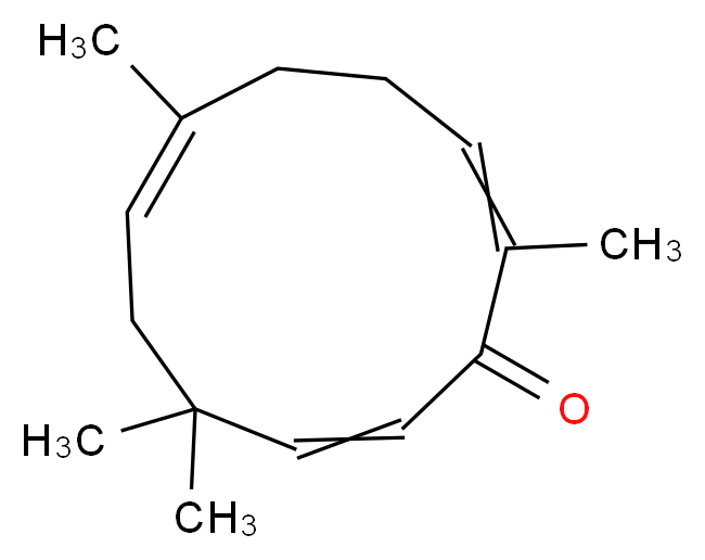 2,6,9,9-tetramethylcycloundeca-2,6,10-trien-1-one_分子结构_CAS_471-05-6