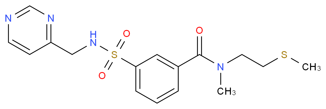 N-methyl-N-[2-(methylthio)ethyl]-3-{[(pyrimidin-4-ylmethyl)amino]sulfonyl}benzamide_分子结构_CAS_)
