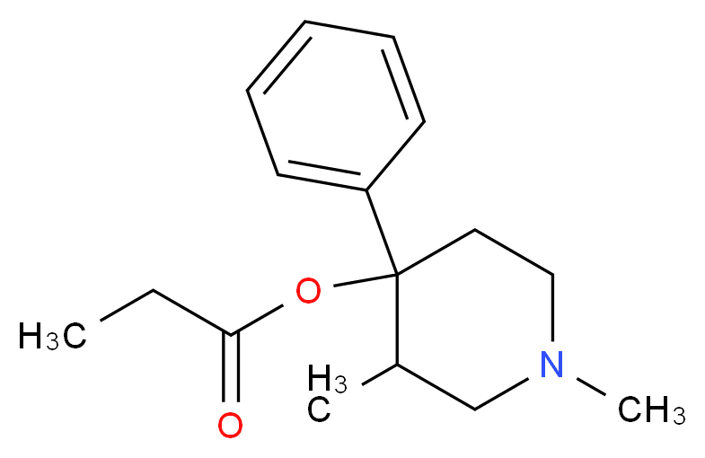 1,3-dimethyl-4-phenylpiperidin-4-yl propanoate_分子结构_CAS_468-59-7