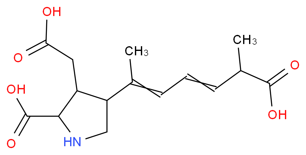 4-(6-carboxy-6-methylhexa-2,4-dien-2-yl)-3-(carboxymethyl)pyrrolidine-2-carboxylic acid_分子结构_CAS_14277-97-5