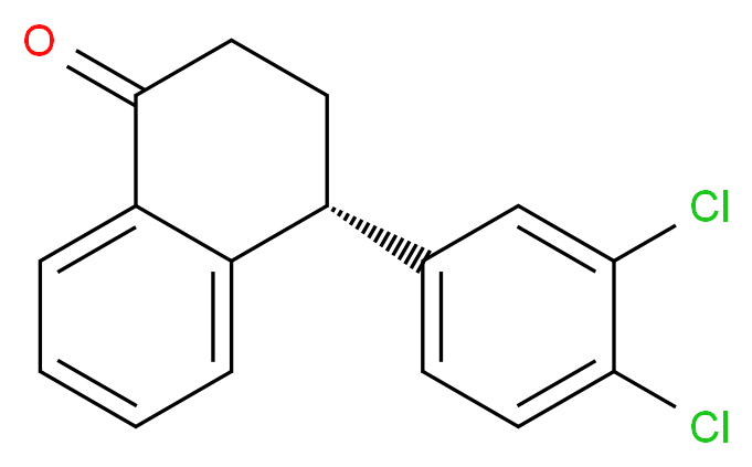 (4R)-4-(3,4-dichlorophenyl)-1,2,3,4-tetrahydronaphthalen-1-one_分子结构_CAS_155748-61-1