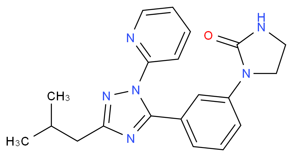 1-[3-(3-isobutyl-1-pyridin-2-yl-1H-1,2,4-triazol-5-yl)phenyl]imidazolidin-2-one_分子结构_CAS_)