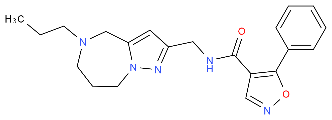 5-phenyl-N-[(5-propyl-5,6,7,8-tetrahydro-4H-pyrazolo[1,5-a][1,4]diazepin-2-yl)methyl]isoxazole-4-carboxamide_分子结构_CAS_)