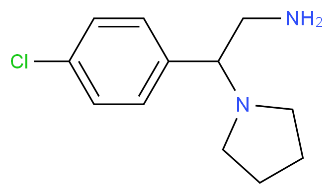 2-(4-chlorophenyl)-2-(pyrrolidin-1-yl)ethan-1-amine_分子结构_CAS_915923-59-0