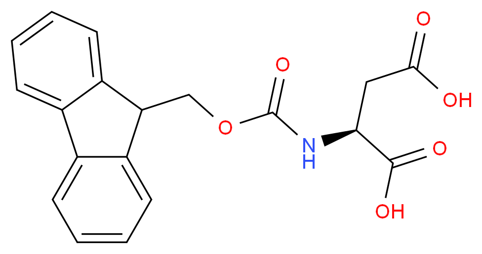 (2S)-2-{[(9H-fluoren-9-ylmethoxy)carbonyl]amino}butanedioic acid_分子结构_CAS_119062-05-4