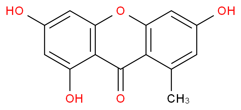 1,3,6-trihydroxy-8-methyl-9H-xanthen-9-one_分子结构_CAS_20716-98-7