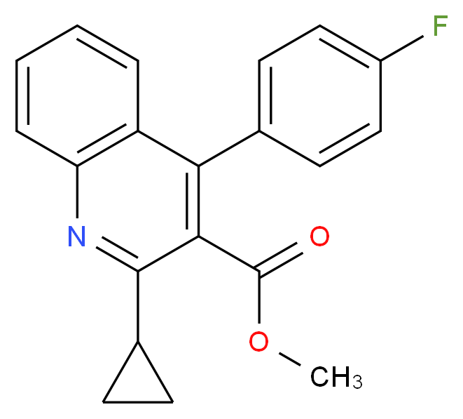 4-(4-Fluorophenyl)-2-cyclopropylquinoline-3-carboxylic Acid Methyl Ester_分子结构_CAS_121659-86-7)