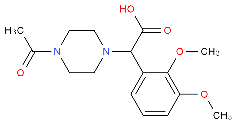 (4-acetylpiperazin-1-yl)(2,3-dimethoxyphenyl)acetic acid_分子结构_CAS_)