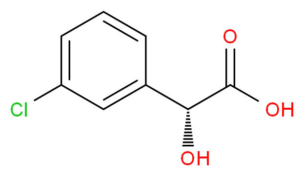 (2R)-2-(3-chlorophenyl)-2-hydroxyacetic acid_分子结构_CAS_61008-98-8
