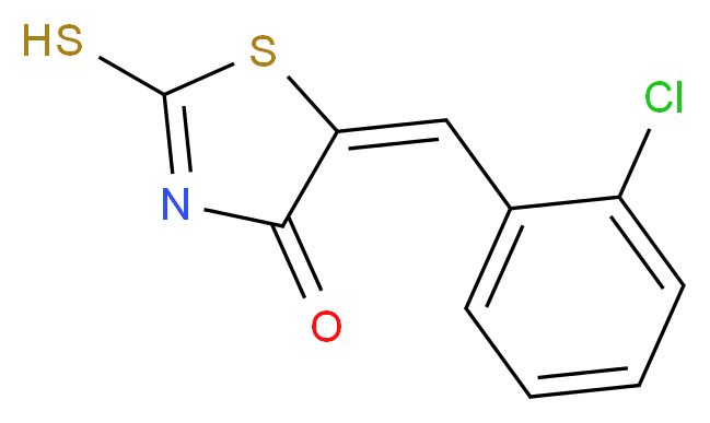 (5E)-5-[(2-chlorophenyl)methylidene]-2-sulfanyl-4,5-dihydro-1,3-thiazol-4-one_分子结构_CAS_81154-00-9