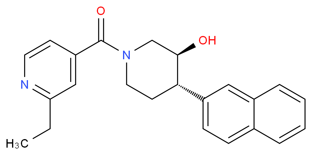 (3S*,4S*)-1-(2-ethylisonicotinoyl)-4-(2-naphthyl)piperidin-3-ol_分子结构_CAS_)