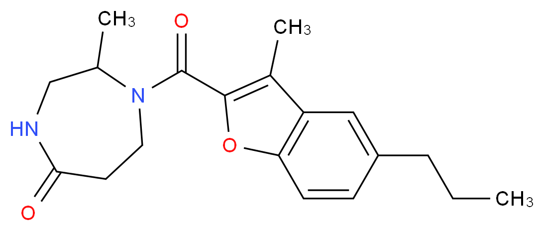 2-methyl-1-[(3-methyl-5-propyl-1-benzofuran-2-yl)carbonyl]-1,4-diazepan-5-one_分子结构_CAS_)