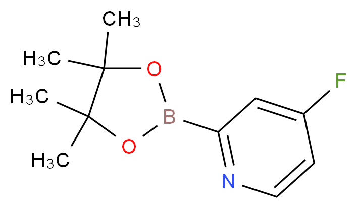 4-fluoro-2-(tetramethyl-1,3,2-dioxaborolan-2-yl)pyridine_分子结构_CAS_1260152-43-9