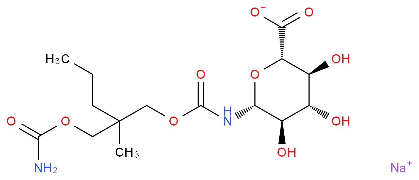 Meprobamate N-β-D-Glucuronide Sodium Salt_分子结构_CAS_15060-28-3)