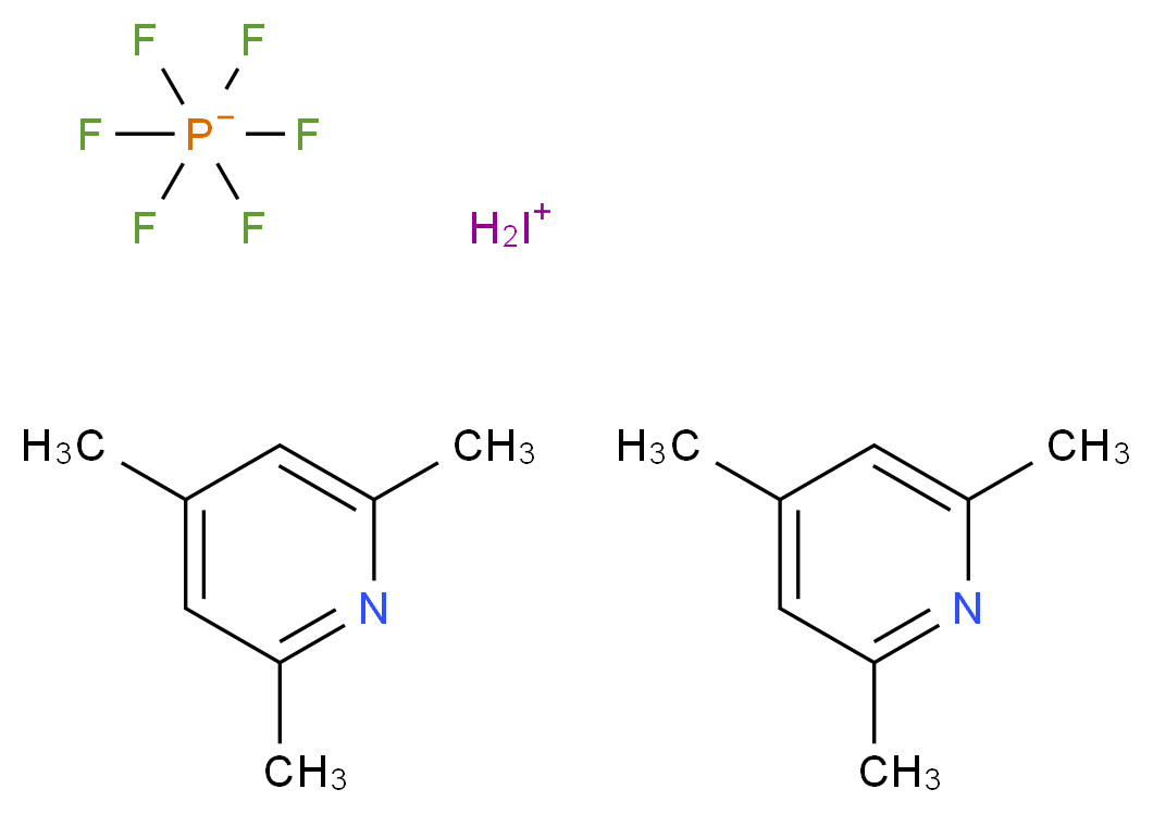 iodylium bis(2,4,6-trimethylpyridine) hexafluoro-λ<sup>5</sup>-phosphanuide_分子结构_CAS_113119-46-3