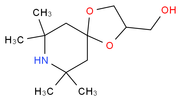 {7,7,9,9-tetramethyl-1,4-dioxa-8-azaspiro[4.5]decan-2-yl}methanol_分子结构_CAS_53825-32-4
