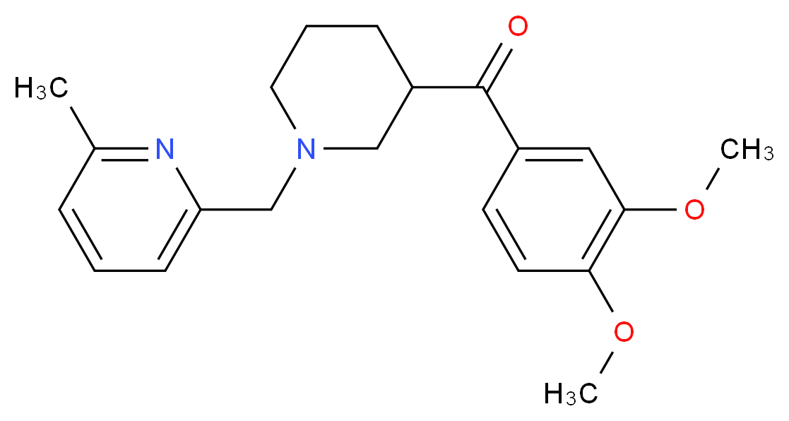 (3,4-dimethoxyphenyl){1-[(6-methyl-2-pyridinyl)methyl]-3-piperidinyl}methanone_分子结构_CAS_)