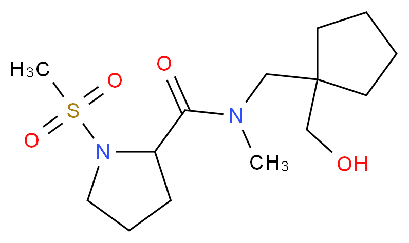 N-{[1-(hydroxymethyl)cyclopentyl]methyl}-N-methyl-1-(methylsulfonyl)prolinamide_分子结构_CAS_)