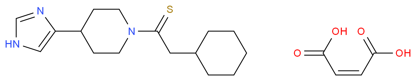 (2Z)-but-2-enedioic acid; 2-cyclohexyl-1-[4-(1H-imidazol-4-yl)piperidin-1-yl]ethane-1-thione_分子结构_CAS_148440-81-7