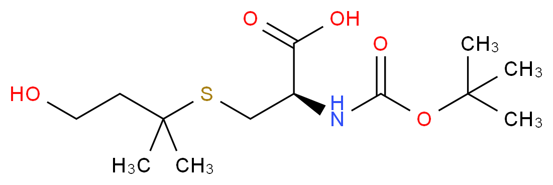 (2R)-2-{[(tert-butoxy)carbonyl]amino}-3-[(4-hydroxy-2-methylbutan-2-yl)sulfanyl]propanoic acid_分子结构_CAS_879207-98-4