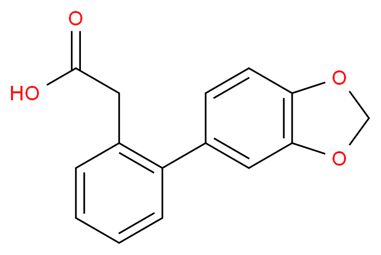 (2-Benzo[1,3]dioxol-5-yl-phenyl)-acetic acid_分子结构_CAS_669713-74-0)