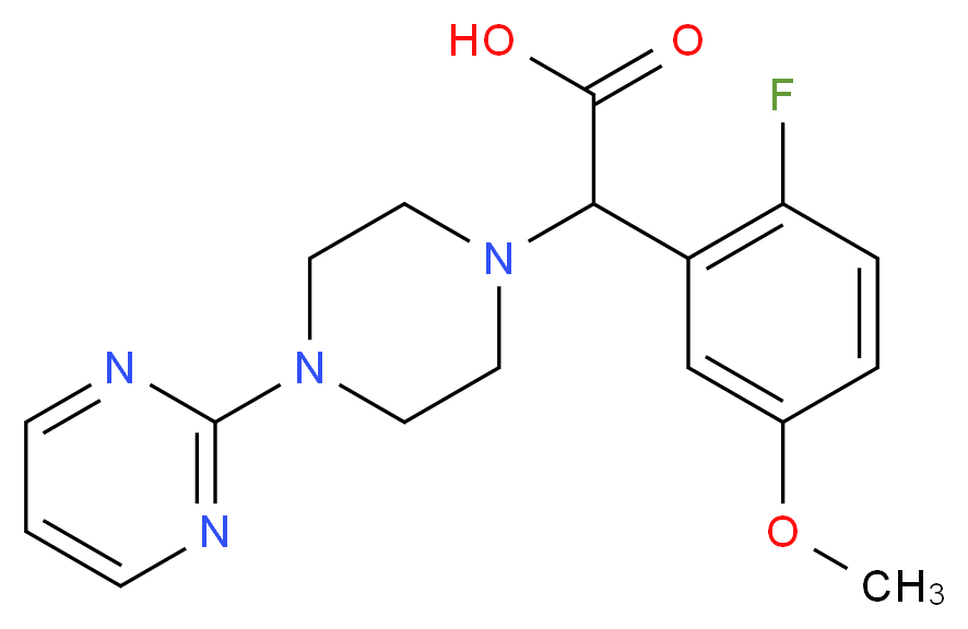 (2-fluoro-5-methoxyphenyl)(4-pyrimidin-2-ylpiperazin-1-yl)acetic acid_分子结构_CAS_)