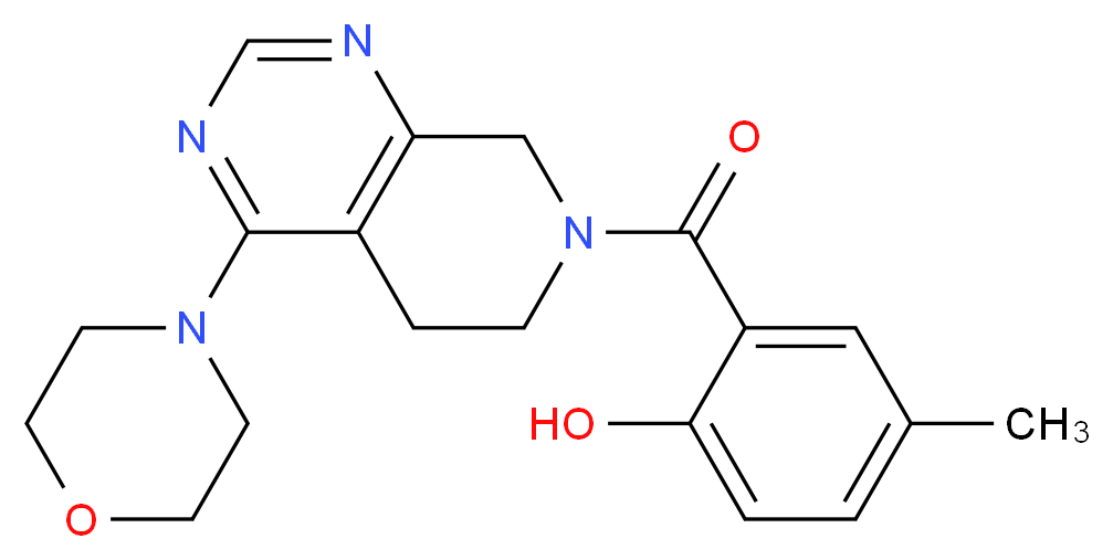 4-methyl-2-[(4-morpholin-4-yl-5,8-dihydropyrido[3,4-d]pyrimidin-7(6H)-yl)carbonyl]phenol_分子结构_CAS_)