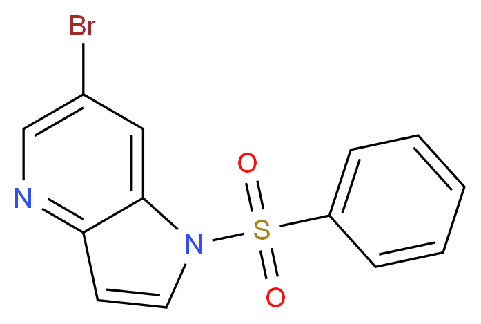6-Bromo-1-(phenylsulfonyl)-1H-pyrrolo[3,2-b]pyridine_分子结构_CAS_)