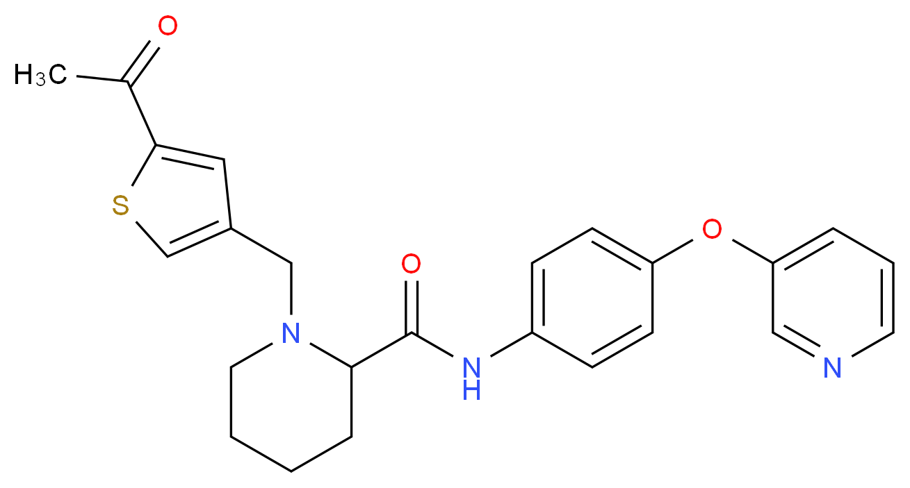 1-[(5-acetyl-3-thienyl)methyl]-N-[4-(3-pyridinyloxy)phenyl]-2-piperidinecarboxamide_分子结构_CAS_)