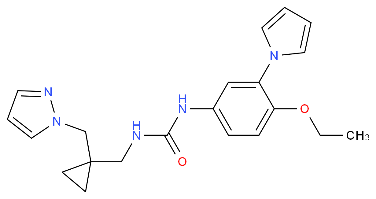 N-[4-ethoxy-3-(1H-pyrrol-1-yl)phenyl]-N'-{[1-(1H-pyrazol-1-ylmethyl)cyclopropyl]methyl}urea_分子结构_CAS_)