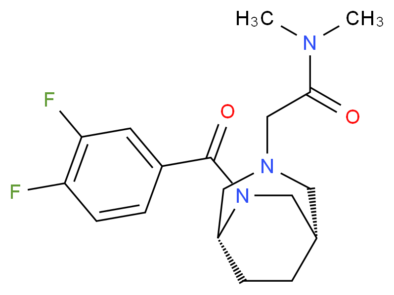 2-[(1S*,5R*)-6-(3,4-difluorobenzoyl)-3,6-diazabicyclo[3.2.2]non-3-yl]-N,N-dimethylacetamide_分子结构_CAS_)
