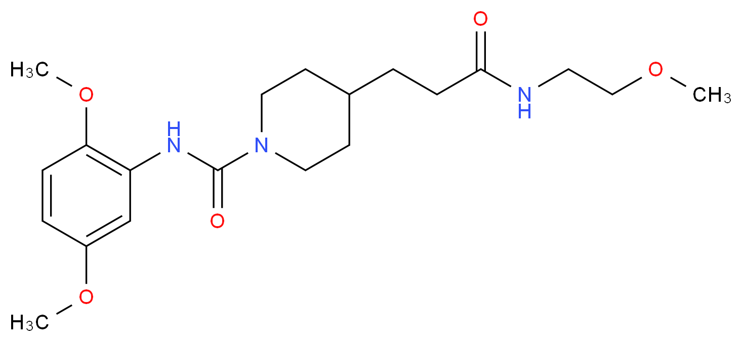 N-(2,5-dimethoxyphenyl)-4-{3-[(2-methoxyethyl)amino]-3-oxopropyl}-1-piperidinecarboxamide_分子结构_CAS_)