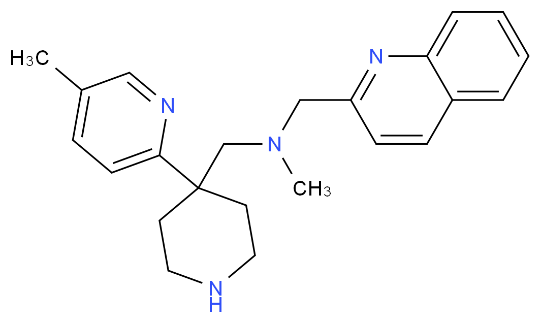 N-methyl-1-[4-(5-methylpyridin-2-yl)piperidin-4-yl]-N-(quinolin-2-ylmethyl)methanamine_分子结构_CAS_)