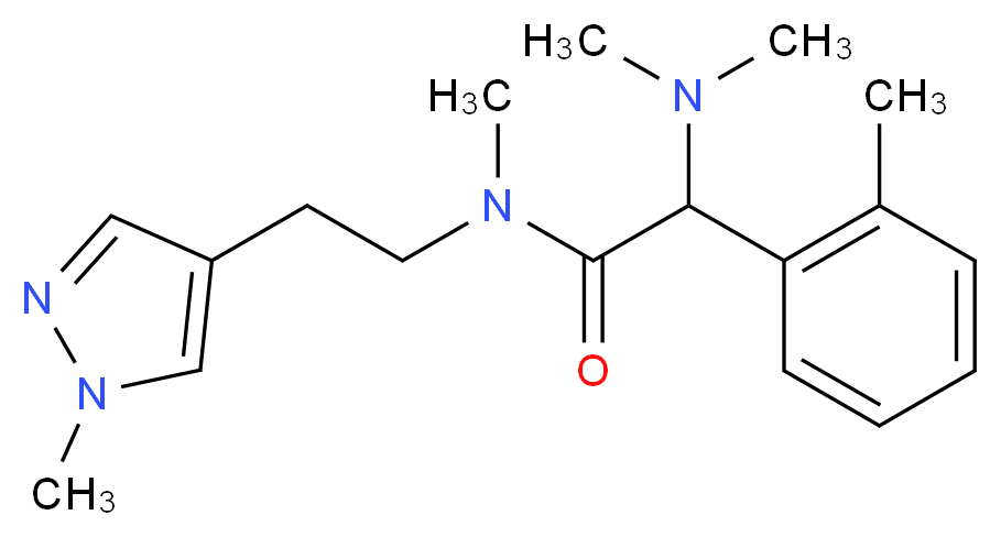 2-(dimethylamino)-N-methyl-2-(2-methylphenyl)-N-[2-(1-methyl-1H-pyrazol-4-yl)ethyl]acetamide_分子结构_CAS_)