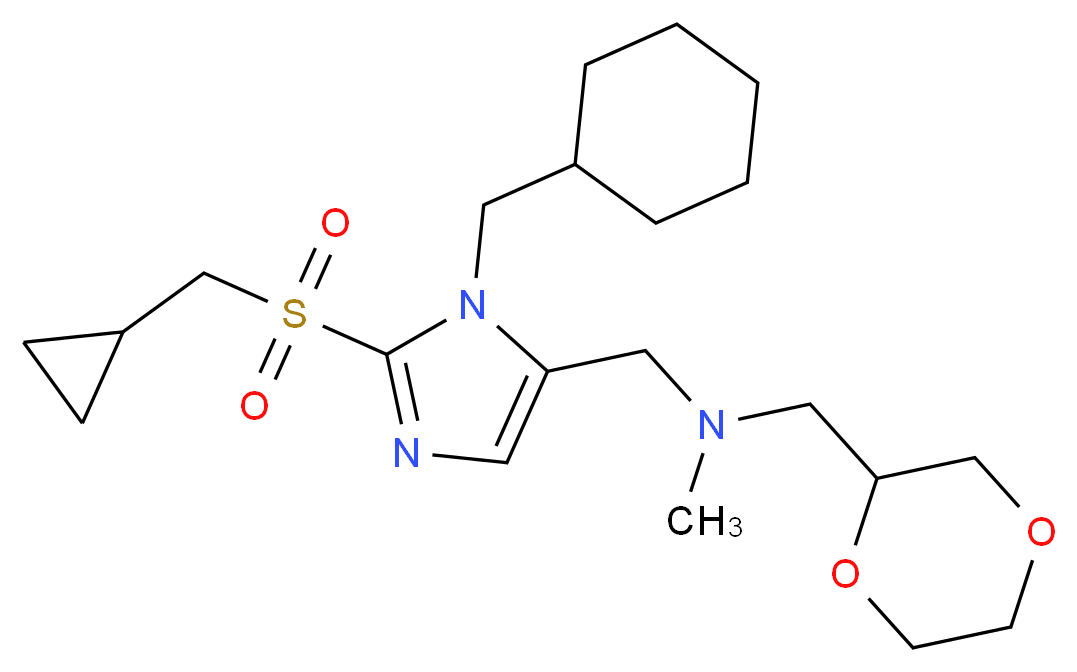 ({1-(cyclohexylmethyl)-2-[(cyclopropylmethyl)sulfonyl]-1H-imidazol-5-yl}methyl)(1,4-dioxan-2-ylmethyl)methylamine_分子结构_CAS_)