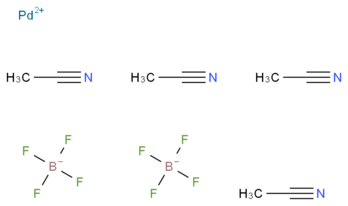 palladium(2+) ion tetrakis(acetonitrile) bis(tetrafluoroboranuide)_分子结构_CAS_21797-13-7