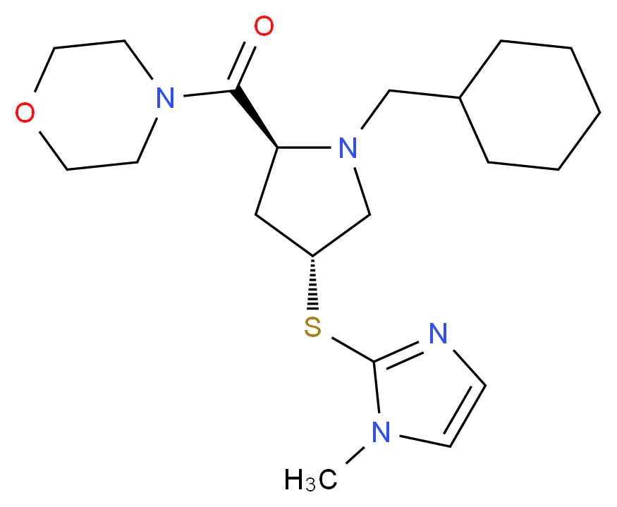 4-{(4R)-1-(cyclohexylmethyl)-4-[(1-methyl-1H-imidazol-2-yl)thio]-L-prolyl}morpholine_分子结构_CAS_)