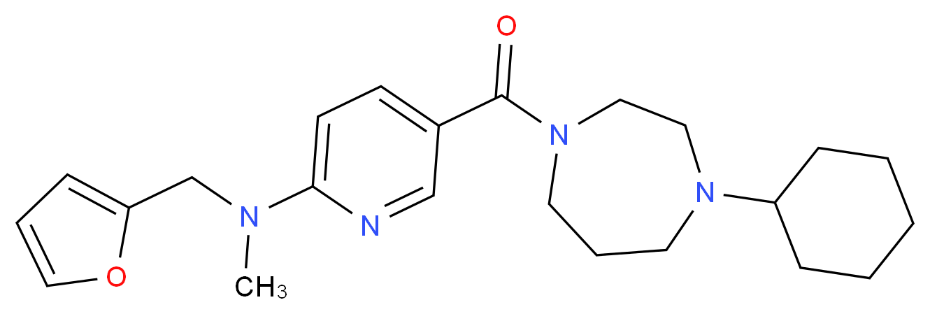 5-[(4-cyclohexyl-1,4-diazepan-1-yl)carbonyl]-N-(2-furylmethyl)-N-methyl-2-pyridinamine_分子结构_CAS_)