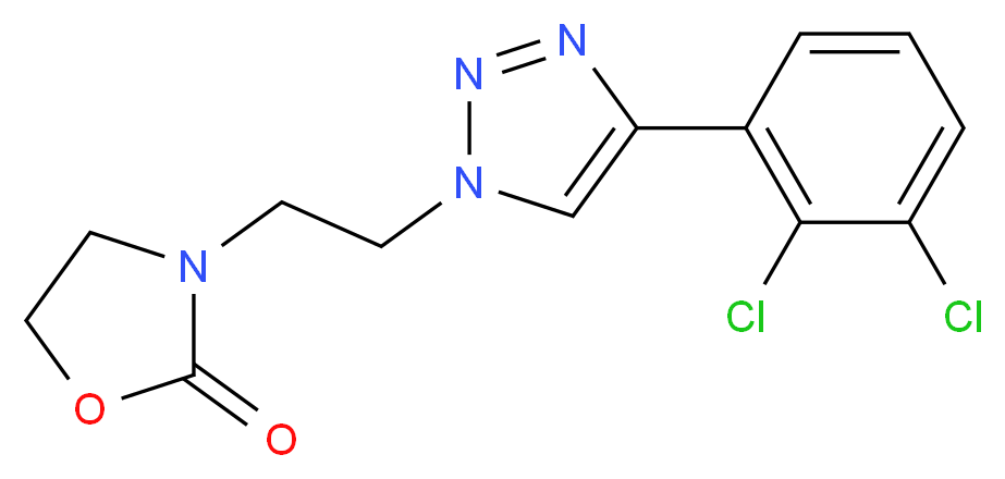 3-{2-[4-(2,3-dichlorophenyl)-1H-1,2,3-triazol-1-yl]ethyl}-1,3-oxazolidin-2-one_分子结构_CAS_)