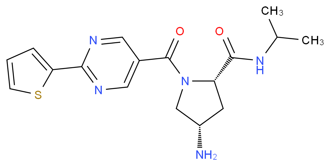 (4S)-4-amino-N-isopropyl-1-{[2-(2-thienyl)pyrimidin-5-yl]carbonyl}-L-prolinamide_分子结构_CAS_)