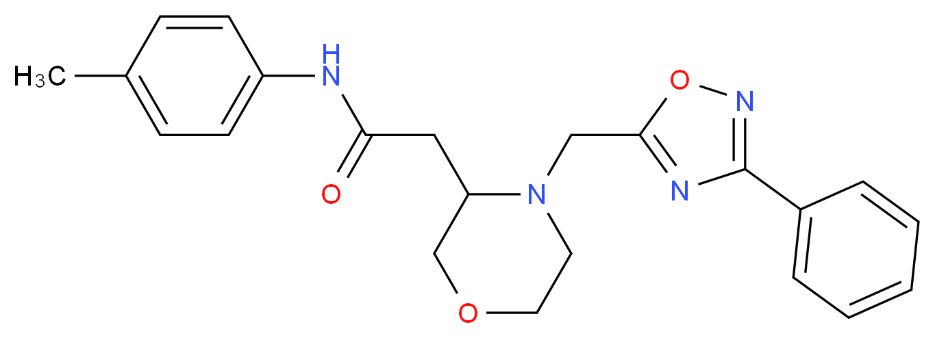 N-(4-methylphenyl)-2-{4-[(3-phenyl-1,2,4-oxadiazol-5-yl)methyl]-3-morpholinyl}acetamide_分子结构_CAS_)