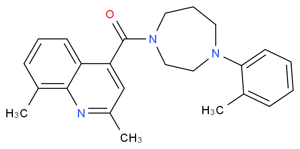 2,8-dimethyl-4-{[4-(2-methylphenyl)-1,4-diazepan-1-yl]carbonyl}quinoline_分子结构_CAS_)