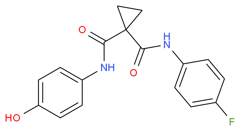 N-(4-Fluorophenyl)-N'-(4-hydroxyphenyl)cyclopropane-1,1-dicarboxamide_分子结构_CAS_849217-60-3)