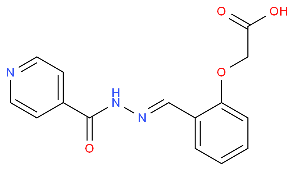 2-{2-[(1E)-[(pyridin-4-ylformamido)imino]methyl]phenoxy}acetic acid_分子结构_CAS_13410-86-1