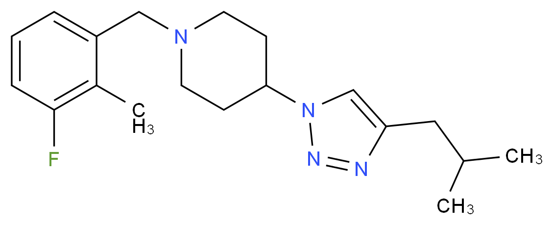 1-(3-fluoro-2-methylbenzyl)-4-(4-isobutyl-1H-1,2,3-triazol-1-yl)piperidine_分子结构_CAS_)