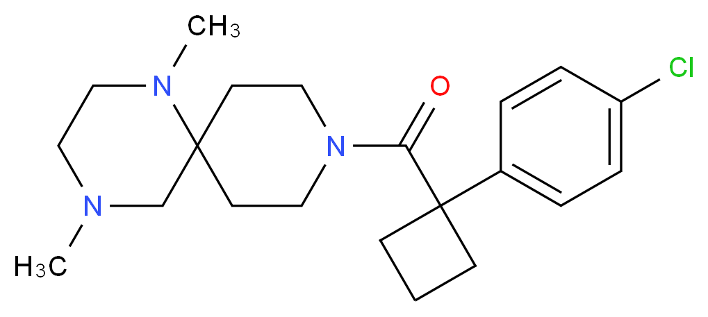 9-{[1-(4-chlorophenyl)cyclobutyl]carbonyl}-1,4-dimethyl-1,4,9-triazaspiro[5.5]undecane_分子结构_CAS_)